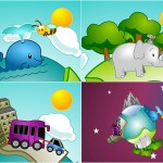 Criação de ilustração e animações para abertura de multimídia infantil - Cliente: Pearson, parceria Estação Gráfica